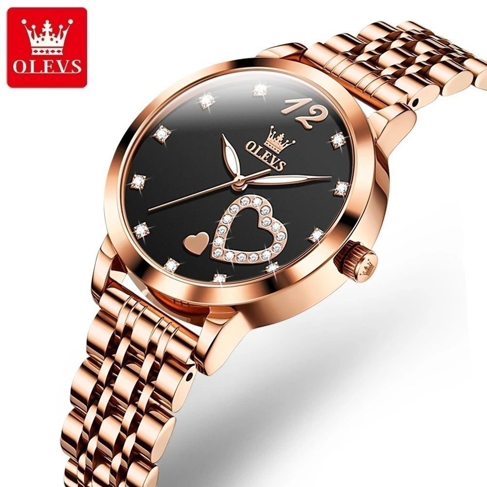 OLEVS 5189 модные кварцевые часы подарок ремешок для часов из нержавеющей стали