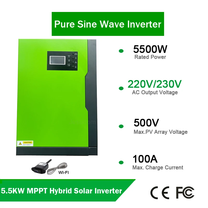Солнечный инвертор высокого напряжения 5500 Вт 48 В 220 А MPPT солнечный гибридный в