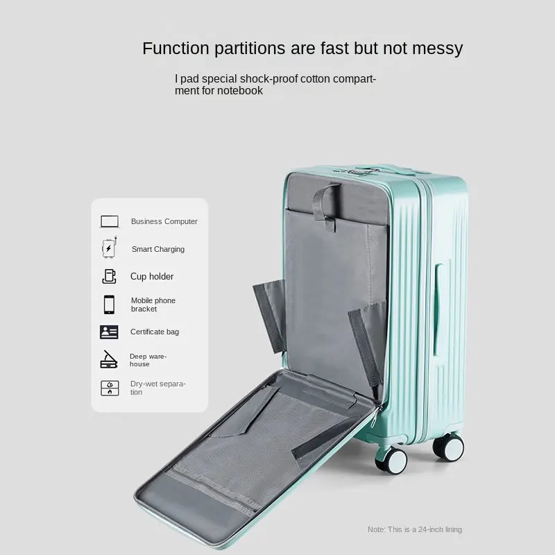 20 22 24 28-дюймовый чемодан с передним отверстием и сумкой для ноутбука