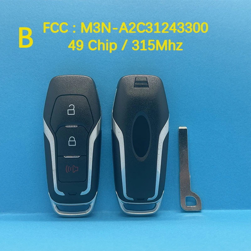 Фото CN018122 Aftermarket 3/4/5 кнопок Smart Key FCC M3N-A2C31243300 49 чип 315/434/902 МГц для Ford Fusion Explorer Edge Mustang №2