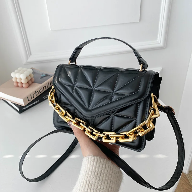 

Женская сумка с ручками сверху, модная сумка на плечо с ромбовидной цепочкой, Классическая сумка через плечо, роскошные дизайнерские сумки, ...