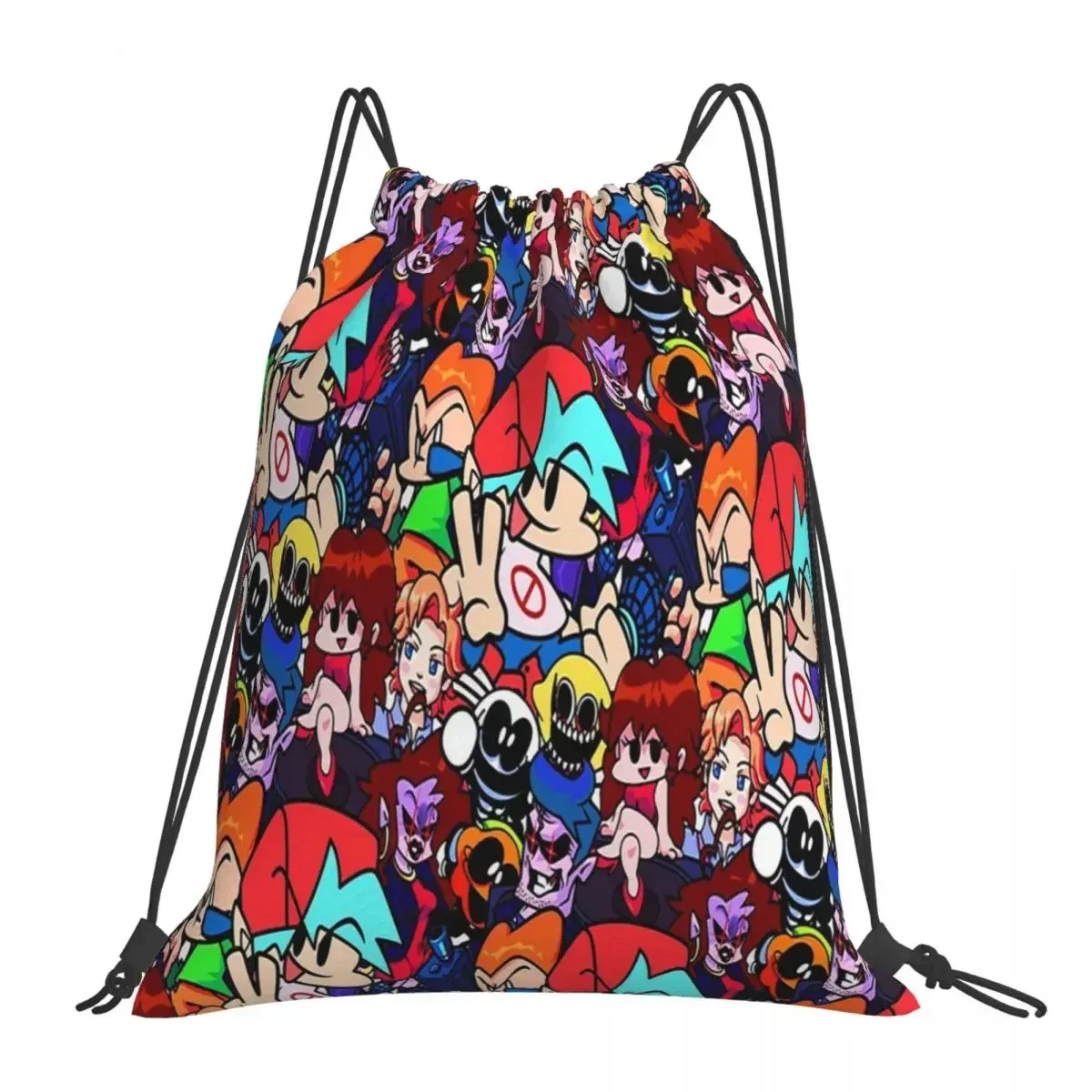 Рюкзаки с коллажем и шнурком Funkin портативные сумки завязками спортивные карманы