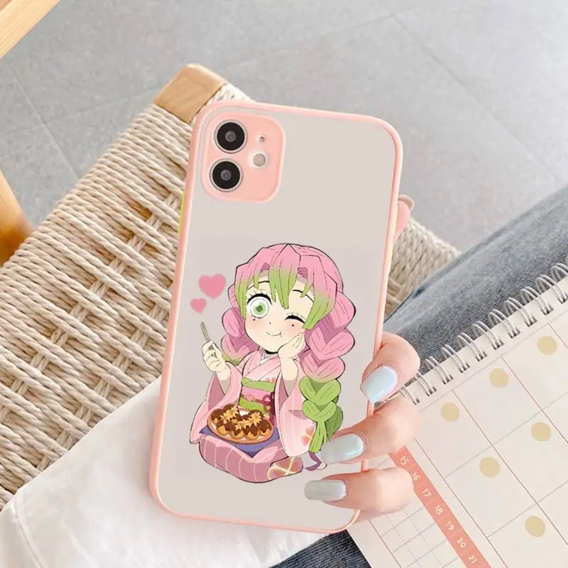 

Kanroji Mitsuri anime Phone Case for iPhone 14 11 12 13 Mini Pro Max 8 7 Plus X XR XS MAX Translucent Matte Cover