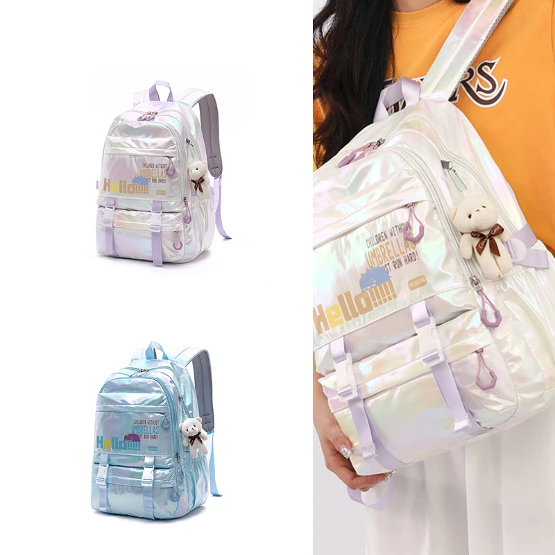 

Fresh cute Girl Outdoor Travel Play Nylon ladies Backpack Bookbags Stylish College Bags Girls Schoolbag Student School Bag