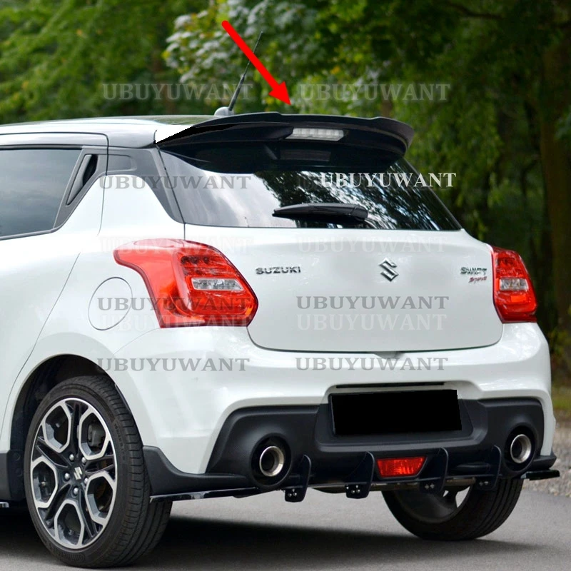 Спойлер UBUYUWANT на крышу для SUZUKI SWIFT 6 SPORT 2018 + черный глянцевый спойлер из