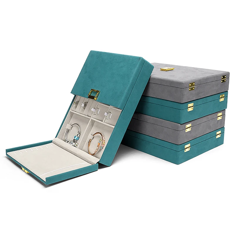 Large Capacity Jewelry Display Plate Display Props Ring Necklace Bracelet Pendant Storage Box Double Door Packing Box