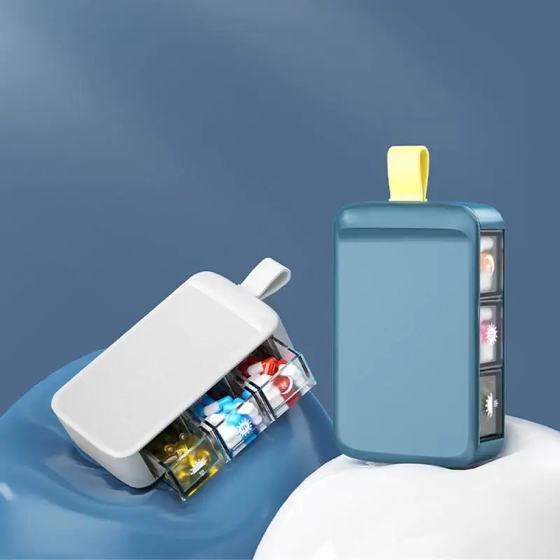 

Контейнер для таблеток с 3 отделениями, новый креативный портативный контейнер для хранения с тремя отделениями, бытовой дорожный контейнер для таблеток, коробка для лекарств