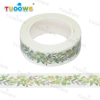 2022 new 1pc 15mm x 10m floral wedding eucalypt leaves scrapbook paper masking adhesive washi tape washi tape set designer mask
