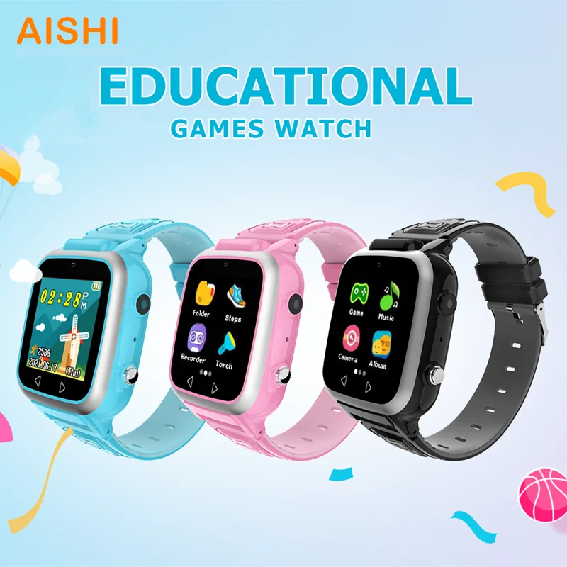 AISHI детские игровые часы 8 пазлов игровая консоль MP3 Музыка Видео запись плеер