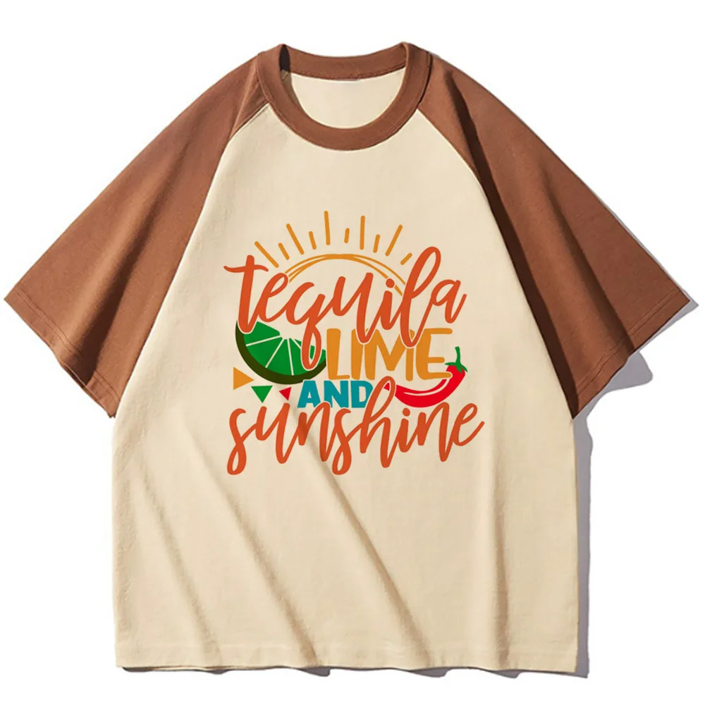 Tequila Lime And Sunshine t-shirt female Breathable Pastel Colorful t shirt Digital Classic hip hop Y2k Graphic aesthetic