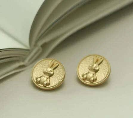 

10pcs/lot Size:18/23mm Cute Rabbit Metal Buttons Shank Round Button for Garments Decoration Accessories(SS-3001)