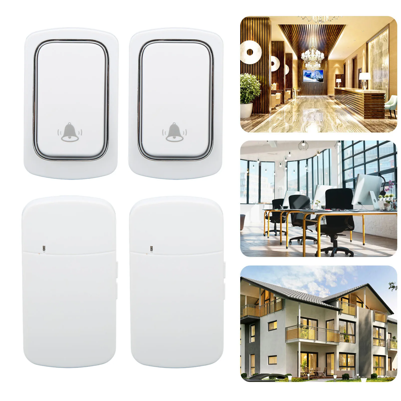ZK30 Wireless Doorbell Set Self Powered IP68 Waterproof Long Range Caregiver Pager for Home Apartment AC