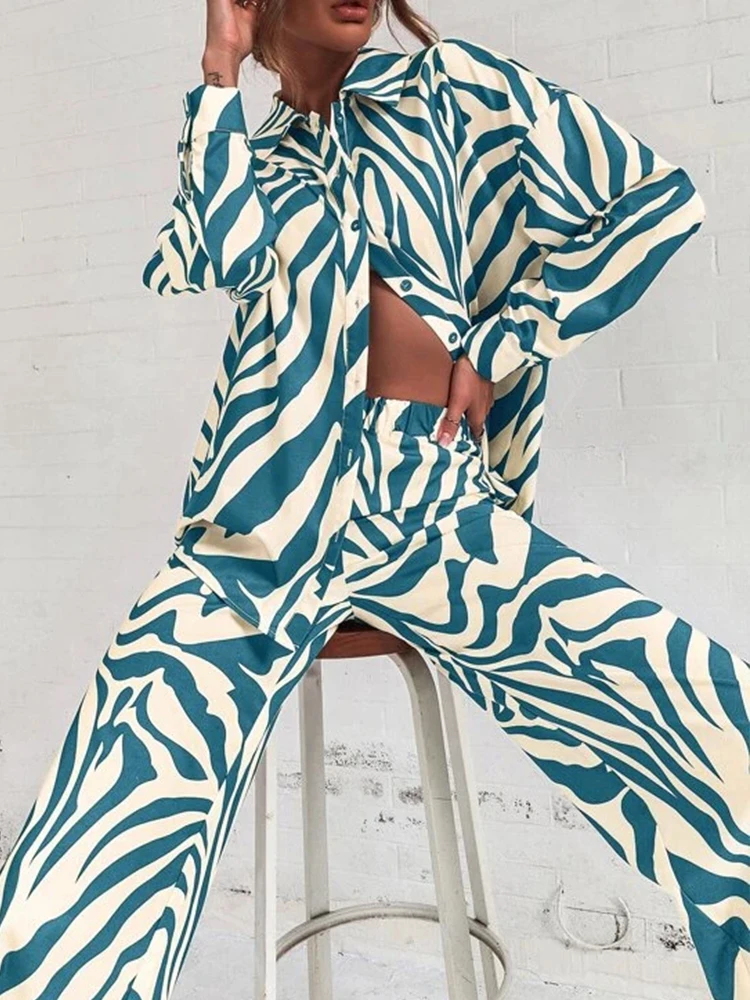 Женский офисный повседневный костюм с лацканами свободная блузка длинным