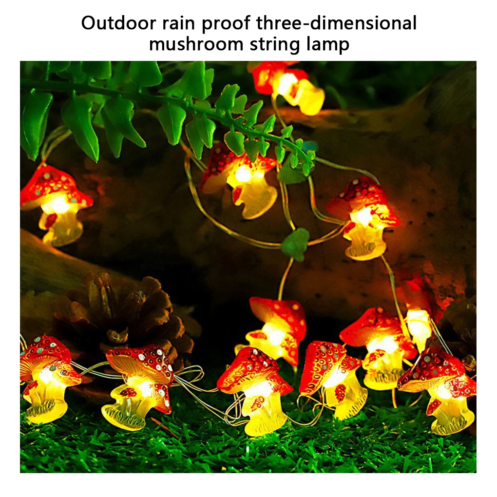

Mushroom String Light Replacement Rainproof Indoor Outdoor 3 Meter 3D Lamp