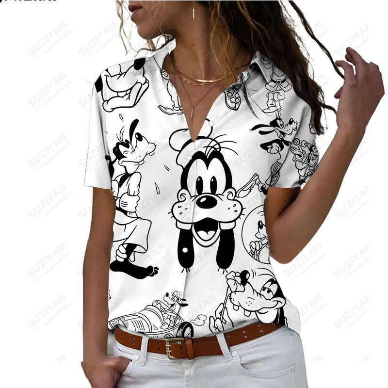 Disney-Chemise décontractée à manches courtes de dessin animé imprimé 3D mignon большая сорочка hawaïenne кардиган