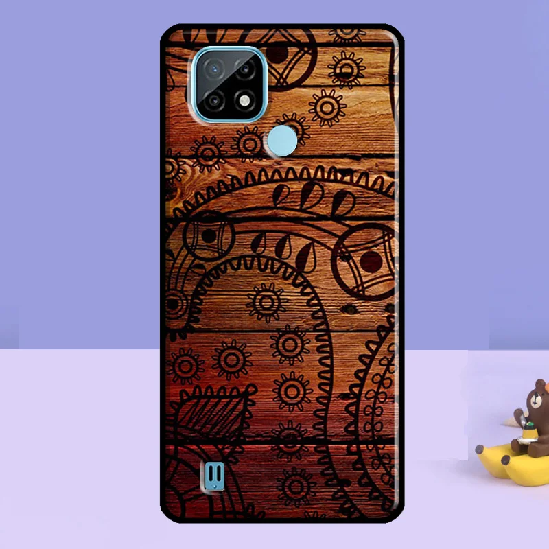 Tree Flower Bamboo Wood For OPPO Realme 8i 7 8 Pro C21 C3 GT Neo 2 Master Case OnePlus 9R 8T 9 Nord |