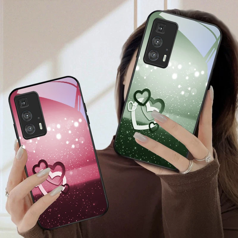 Фото Теплый и романтичный чехол для телефона Motorola Moto Edge 20 Lite 30 Pro 40 Neo 50 Ultra G14 G22 G24 Power 34 G35 X30 Pro из стекла №3