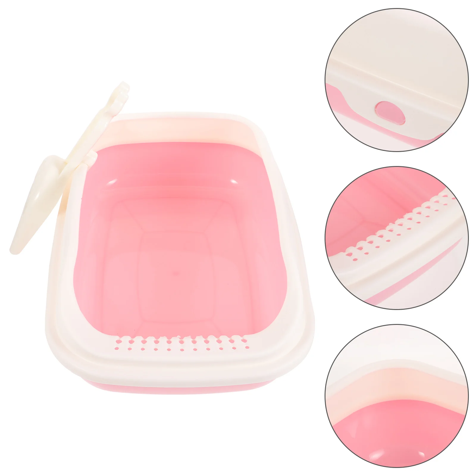 

Cat Litter Box Toilet Kitten Clean Large Capacity Splash Proof Bedpan Plastic Travel Open Type