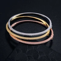 beautyful white gold color cubic zirconia bangles trendy bracelets bangle jewelry for women engagement birthday gifts ub2210
