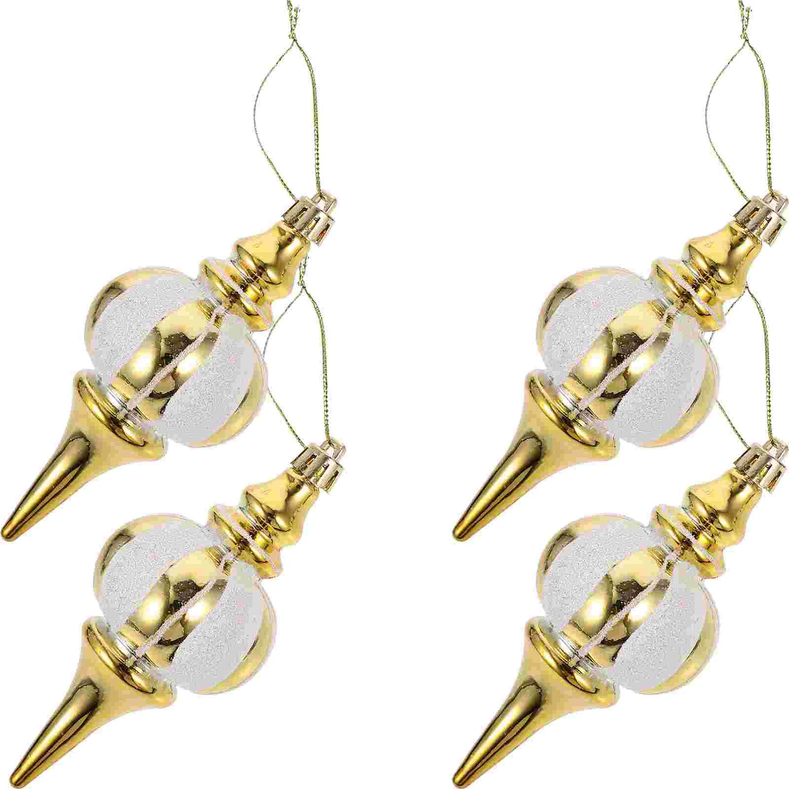 

4 Pcs Christmas Balls Tree Pendant Decoration Ornament Pendants Xmas Hanging Props Themed Ornaments Plastic