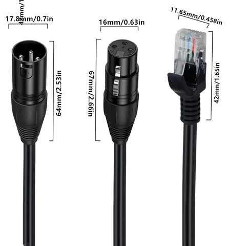 Аудиокабель Canon XLR3 с разъемом «папа» и «мама» на RJ45, подходит для контроллера DMX-CON серии LED RGB