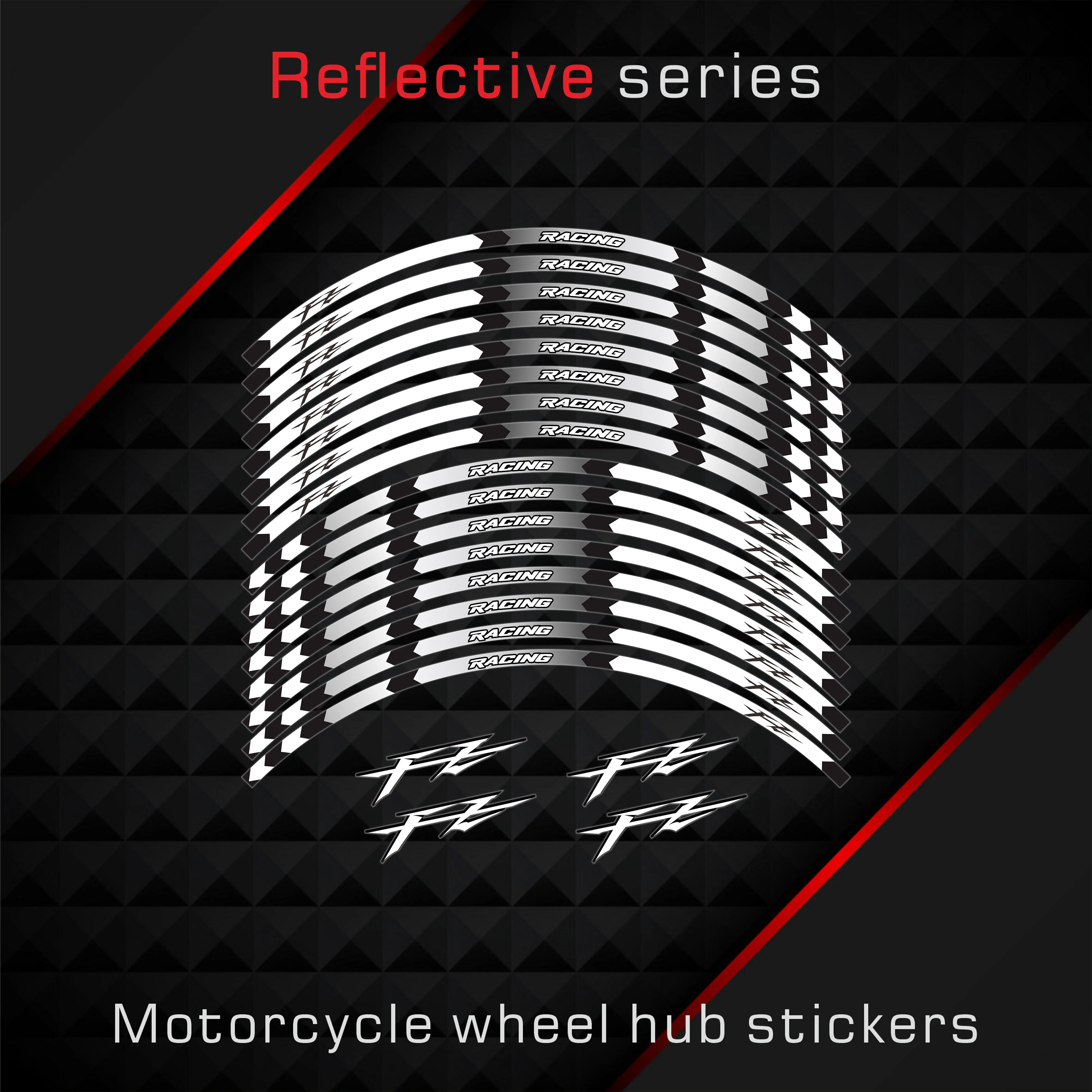 

Motorcycle Inner Rim Reflective Protection Stickers Night Safety Reminder Decals 12 Stripes for FZ FZ6 FZ07 FZ09 FZ1 FZ25