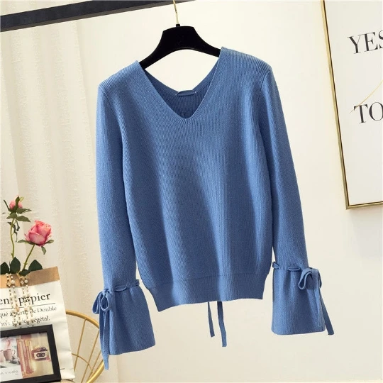 

Однотонный красный пуловер 2022, свитер для девушек и женщин, вязаные топы с V-образным вырезом, повседневные женские свитера, осенний весенний Топ, пальто, тканевая одежда