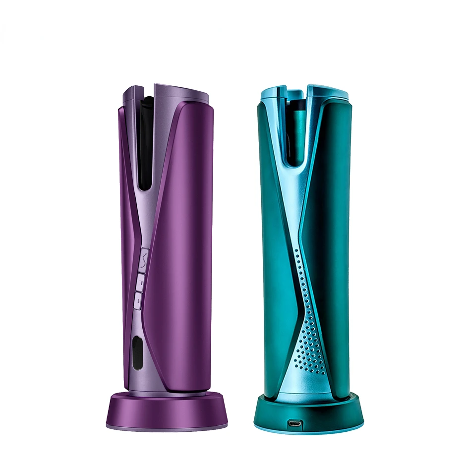 

Щипцы для завивки волос с ЖК-дисплеем, двухсторонний Вращающийся беспроводной автоматический прибор для завивки волос, зарядка через USB