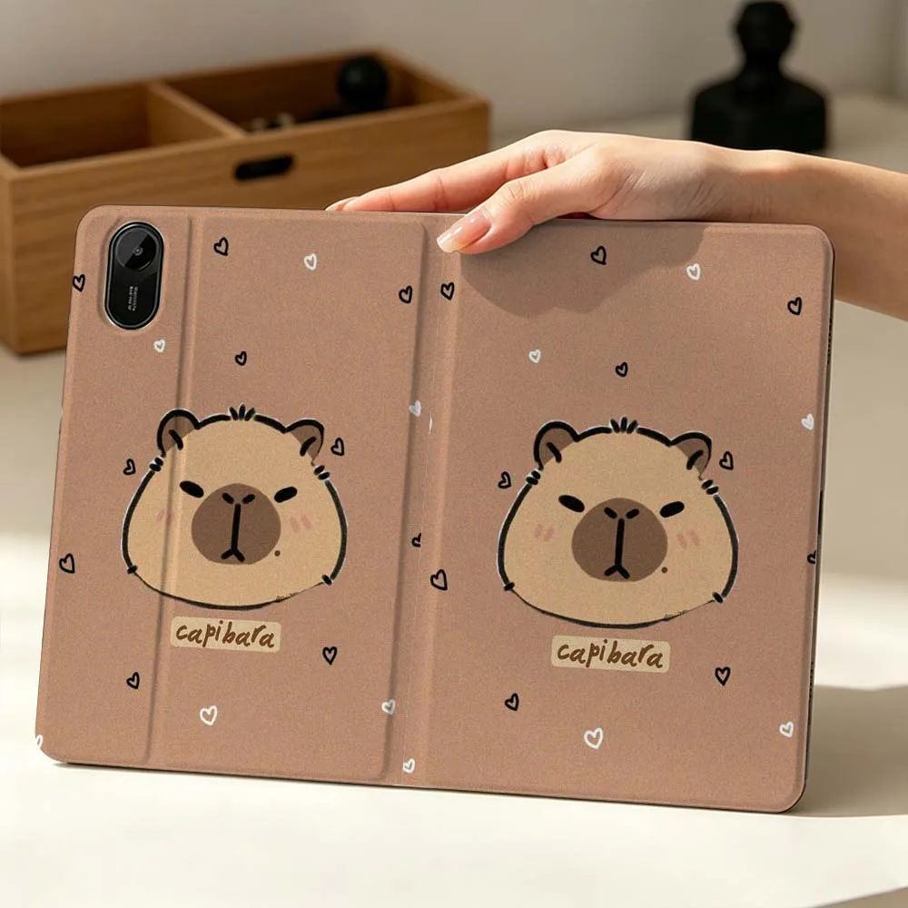 Милый мультяшный чехол с капибарой для планшетов Xiaomi Mi Pad Mini 4 5 6 7 SE Pro Plus, Redmi Pad 2 SE 2025 8.8 11, складной чехол для планшета (art.: 3920db45cd100) - 3920db45cd100