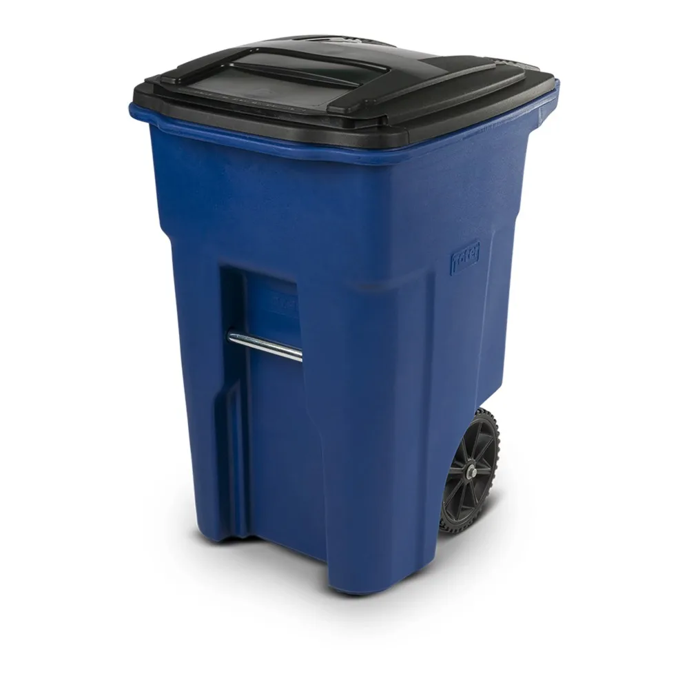 

Toter Trash Can with Wheels and Lid, Blue, 48 Gallon