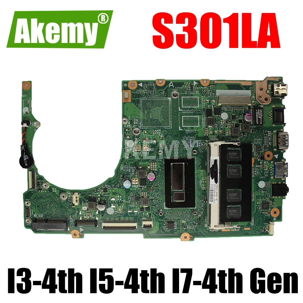 

S301LA Laptop Motherboard I3-4th Gen I5-4th Gen I7-4th Gen CPU UMA for ASUS Q301LP S301LP S301LA Motherboard Mainboard