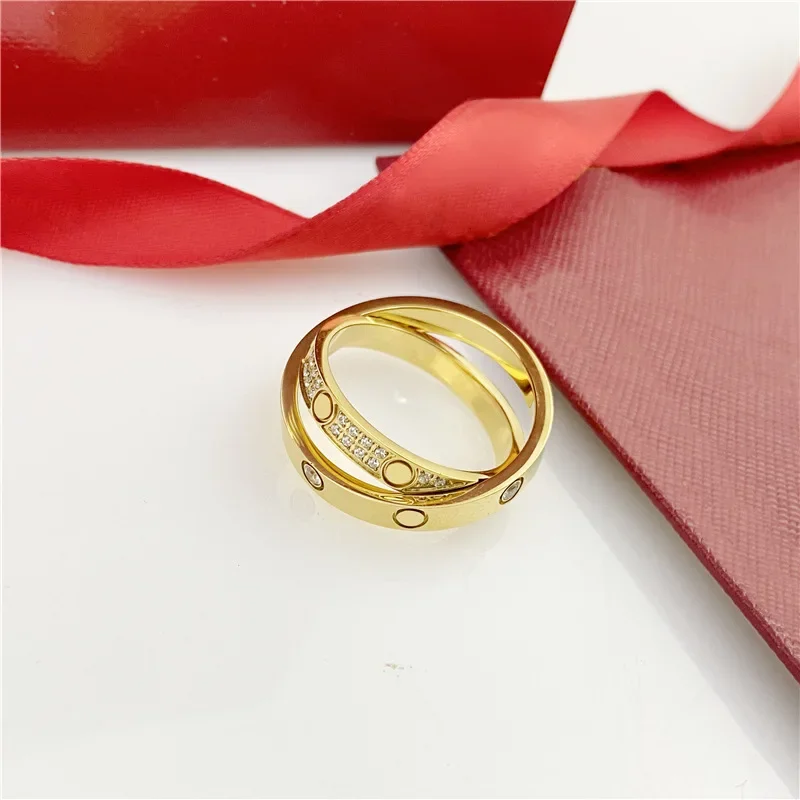 

Модные двойные кольца из стерлингового серебра 925 пробы, обручальное кольцо для влюбленных, серебряное кольцо для пары, женское или мужское кольцо, ювелирные изделия с коробкой