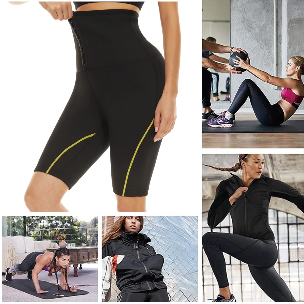LANFEI Women Waist Trainer Sauna Short Pants High Waist Sweat Sweat Pants Neoprene Weight Loss Fat Burning Pants Shapewear