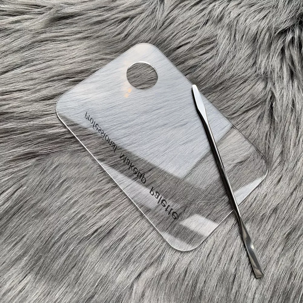 

1 set Acrylic Transparent Makeup Palette Polish Gel Watercolor Oil Painting Mixer with Spatula Nail Art Salon Maicure Tools