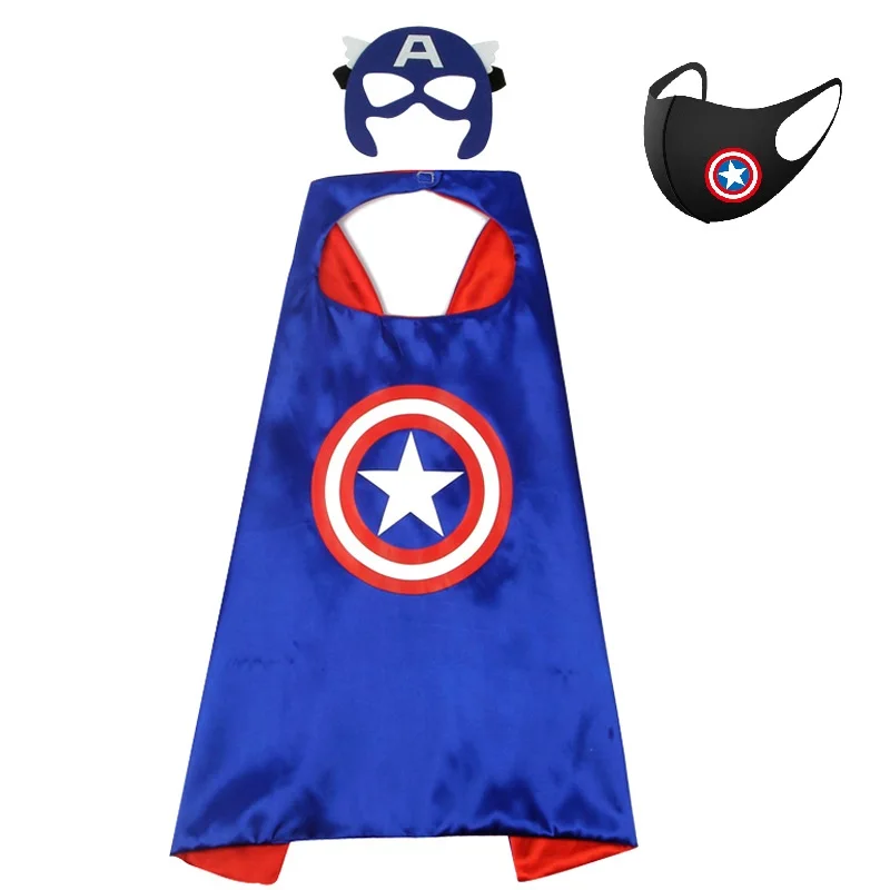 

1/2pcs teeny Spiderman/Hulk/Iron Man/Captain America Cloak Cosplay Costume Boy Girl Halloween/Carnival Avengers Cloak/Mask Party