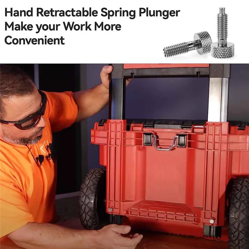 Ручной выдвижной пружинный Плунжер с блокировкой ручки накатанным стержнем М6