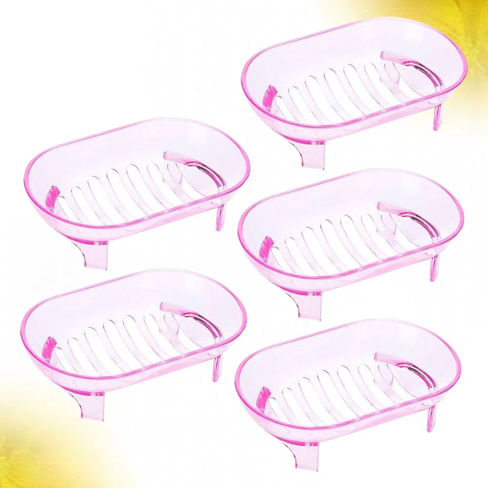 

5pcs Creative Dishes Draining Case Container Storage Tray Washbasin Supplies Red