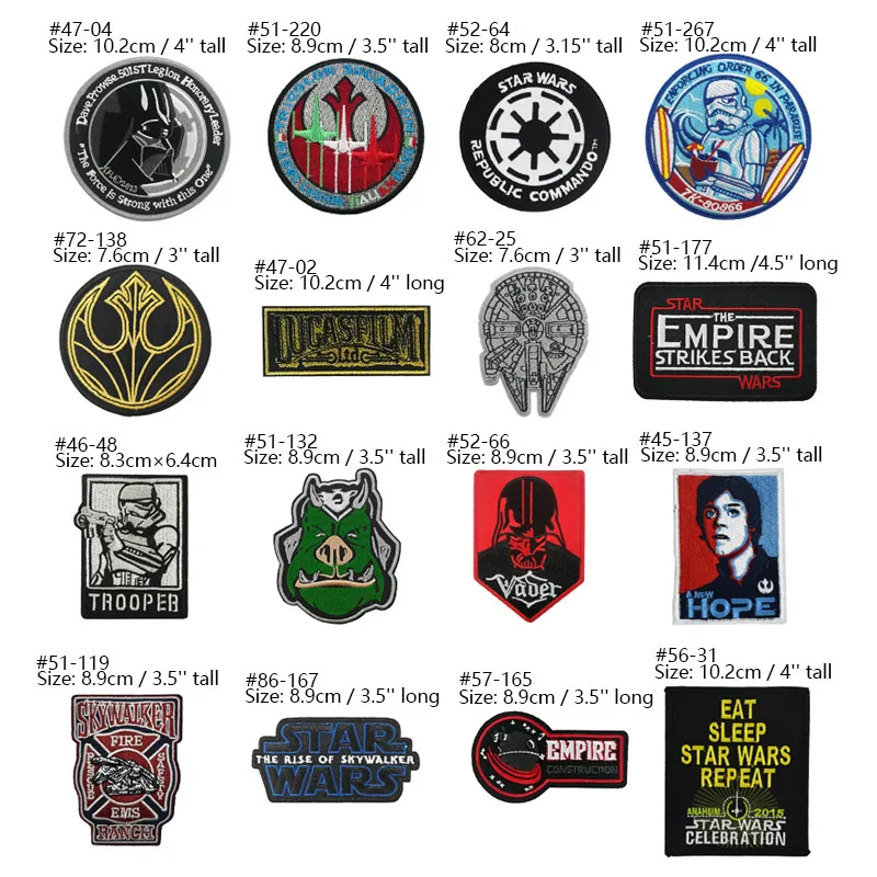 Disney Star Wars Movie Patch Embroidered Embroidery Patches on Clothes Pants Cartoon Stickers DIY Fusible Patch for Hoodies Gift