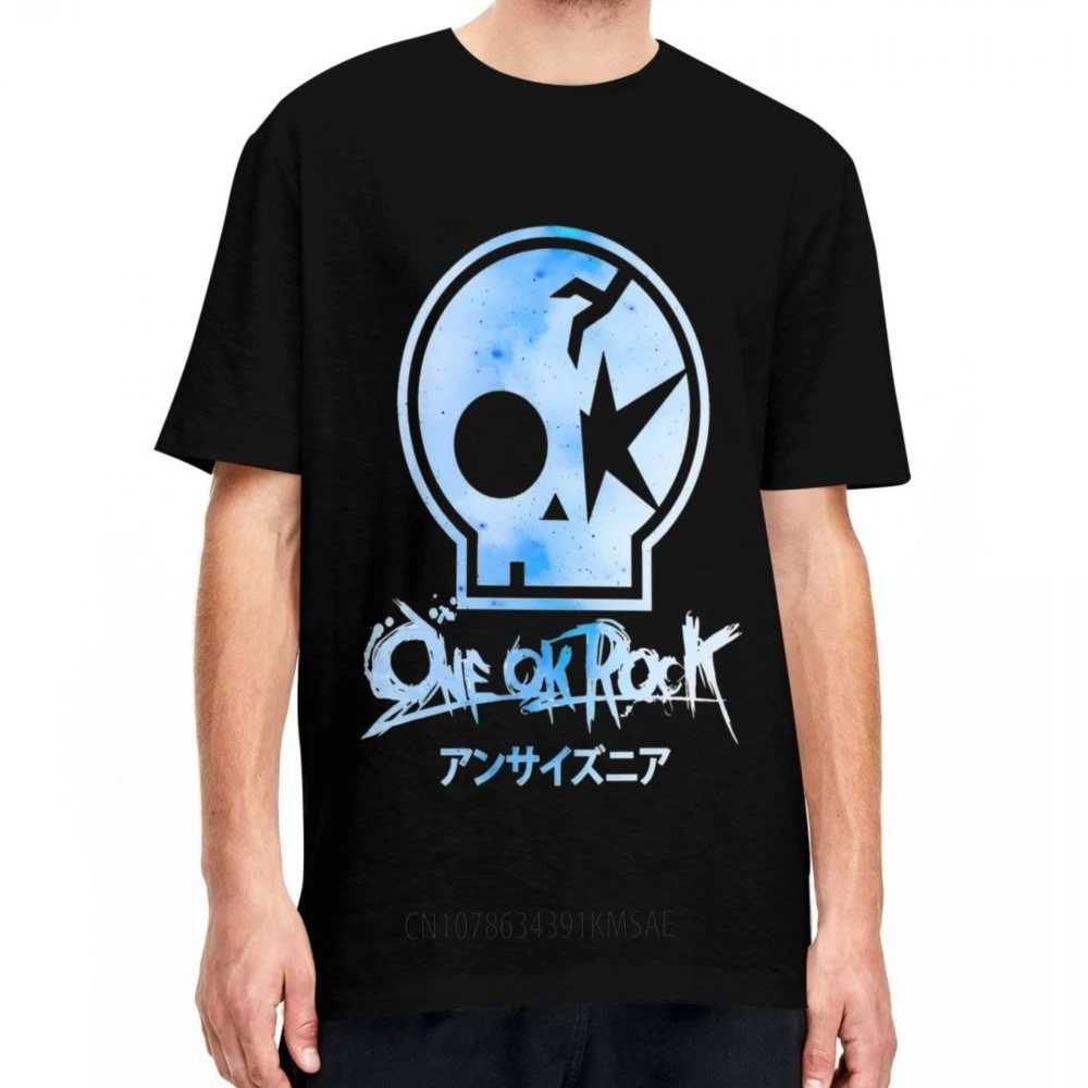 Винтажные футболки One Ok Rock Tour Tengkorak мужские с круглым вырезом и коротким рукавом