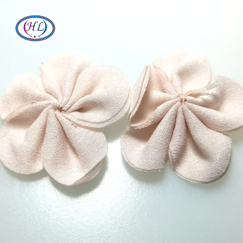 

HL 20pcs 40mm Light Pink Chiffon Ribbon Flowers Double Handmade Apparel Accessories Sewing Appliques DIY Crafts A639
