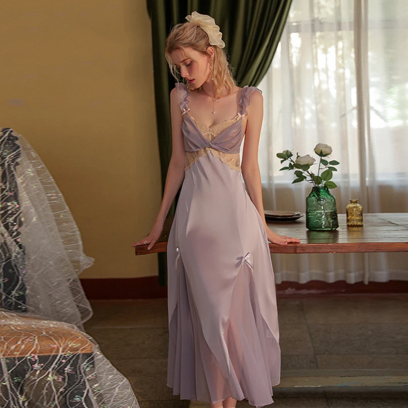 Sexy Mousse 2023 Night Wears Spring New Lingerie for Women Sexy Casual Sling Nightdress Backless Sleepwear Home Clothes Suit