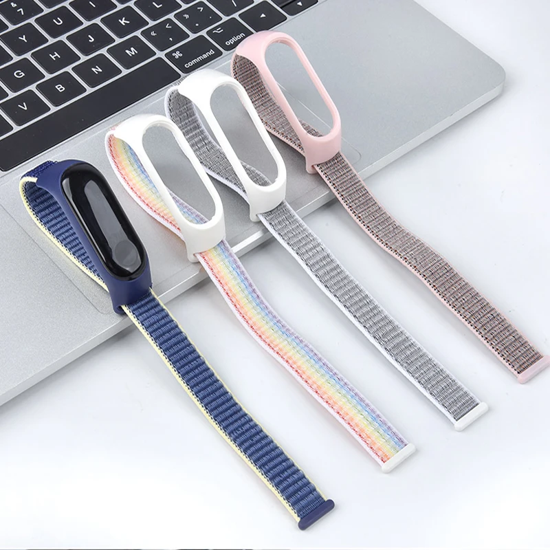 Sport Loop Strap for Xiaomi Mi band 6 5 4 3 Strap Nylon Wristband Mi band 4 3 Bracelet replaceable correa Xiaomi mi band 6 strap