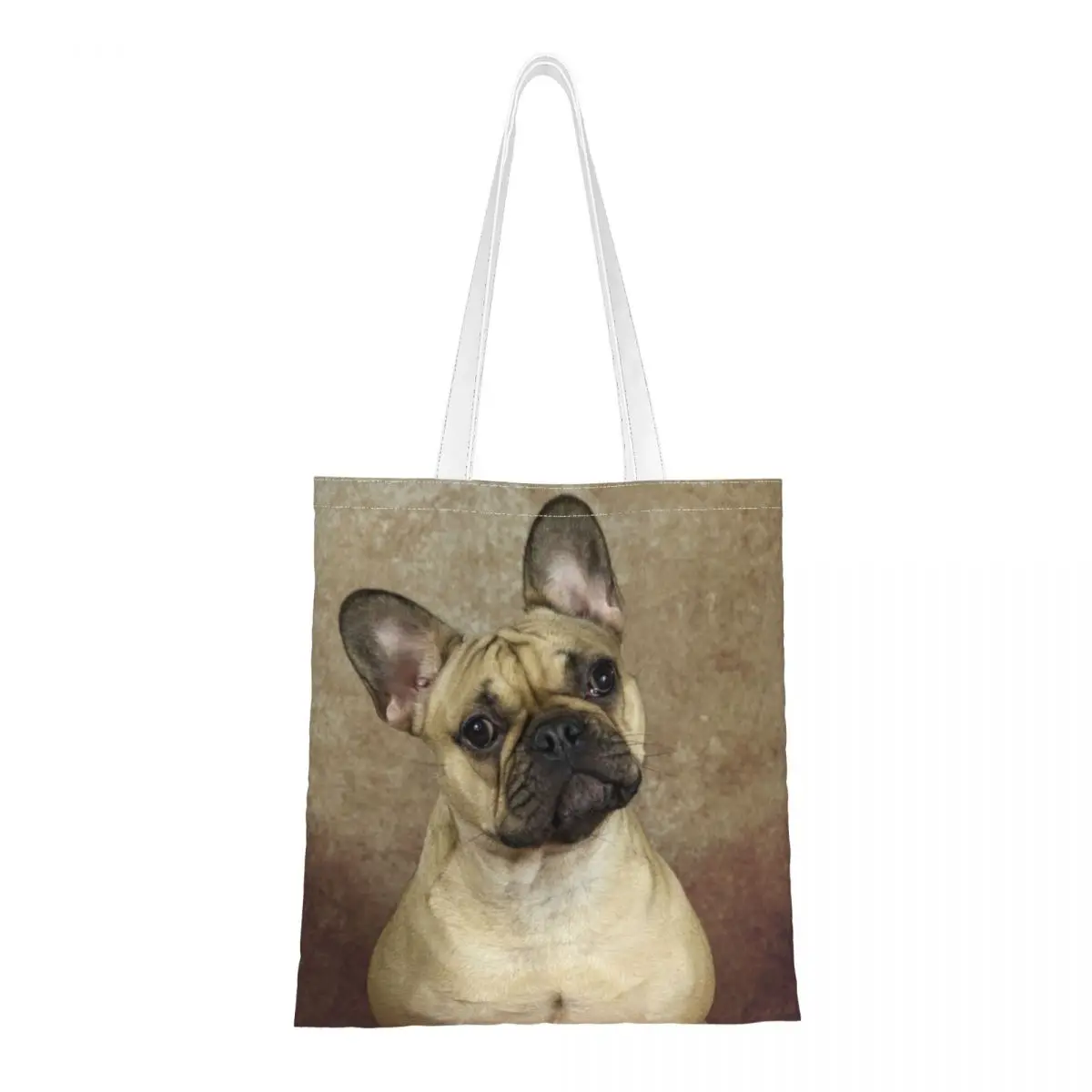 

Сумка-тоут для покупок в виде французского бульдога, тканевый саквояж на плечо с милым принтом, прочная вместительная сумочка для собак