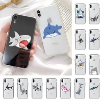 cute shark pattern phone case for iphone 11 12 13 mini pro xs max 8 7 6 6s plus x 5s se 2020 xr case