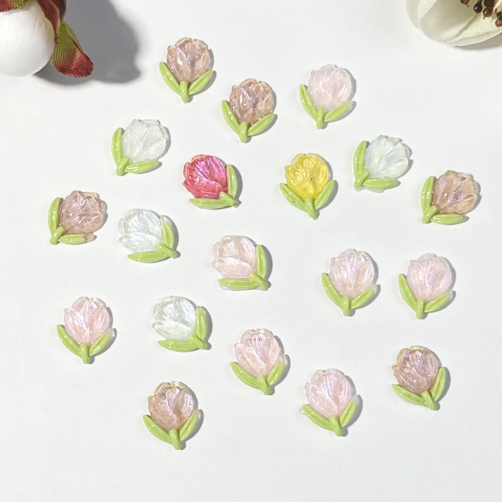 20 шт. подвески для ногтей с рисунком мини-тюльпана изготовления своими руками