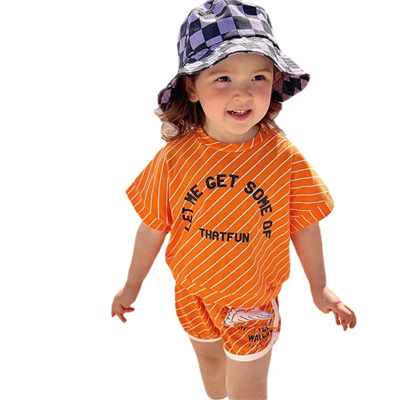 2022 Summer New Baby Short Sleeve T Shirts + Shorts 2pcs Clothes Set Children Casual Suit Letter Print Baby Boy Girl Outfits