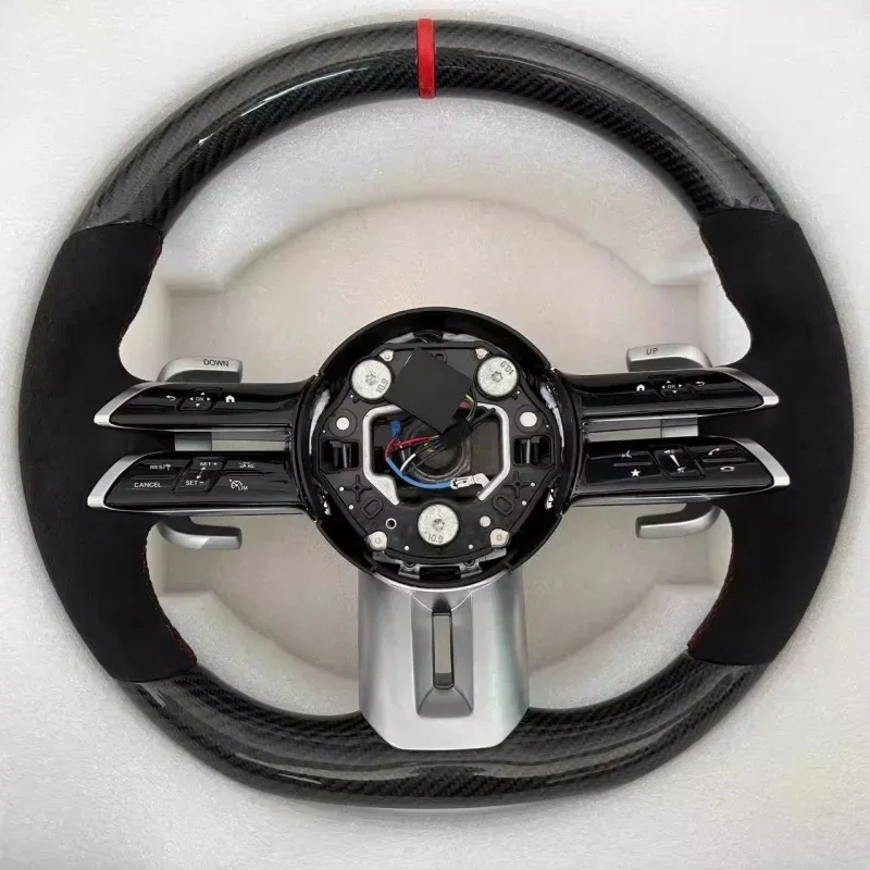 Фото Для Mercedes-Benz A-класса, E-класса, ML, GL, G-класса, S-класса: рулевое колесо из карбона, изготовленное на заказ, с кожаными аксессуарами №4