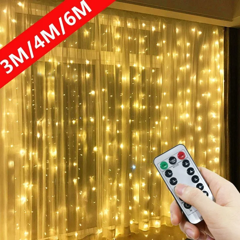 

6 м/4 м/3 м фотоэлементы, Солнечная гирлянда, занавески, USB-гирлянда, фонарики, украшение для рождественской елки, 2024, декор для спальни и комнаты