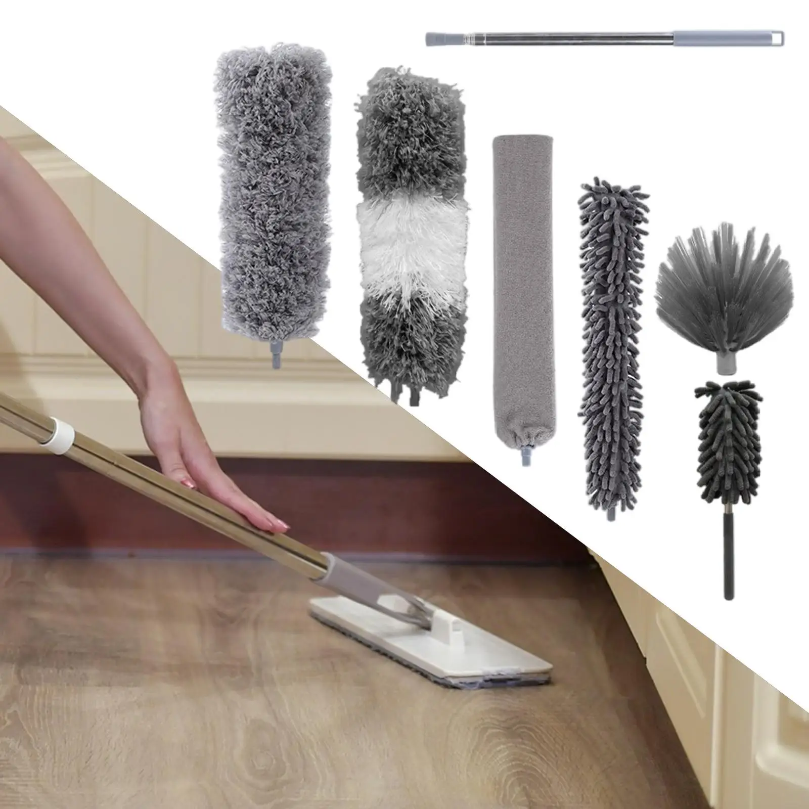 

6-In-1 Flexible Blinds Dusters Brush Bristles Househould Cleaner Corner Gap Multi Brush for Air Conditioner Keyboard Removable