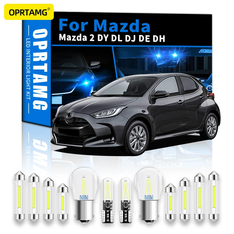 

OPRTAMG Canbus For Mazda 2 DY DL DJ DE DH 1997-2022 Vehicle LED Interior Light License Plate Lamp Kit T10 1156 ba9s Car Lighting